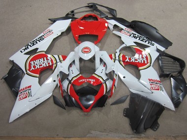 ABS Kit Carenatura Suzuki GSXR 1000 K5 2005-2006 - Bianco Lucky Strike Rosso Motul