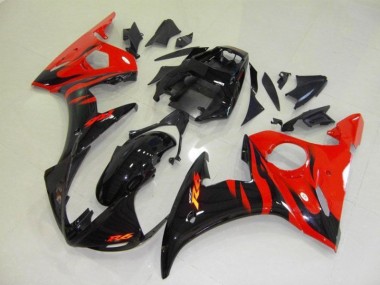 Carena Yamaha R6 2003-2005 - Nero Rosso Fiamma