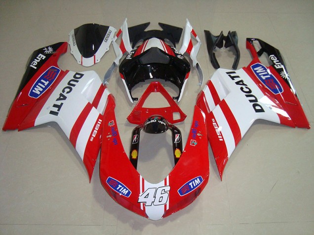 Carene Ducati 1098 2007-2014 - Rosso Bianco Tim 46