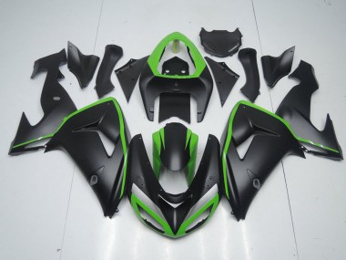 Carene Kawasaki ZX10R 2006-2007 - Nero Opaco con Verde Line