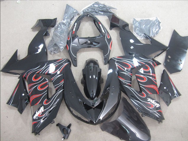 Carene Kawasaki ZX10R 2006-2007 - Nero Rosso Bianco Fiamma Ninja