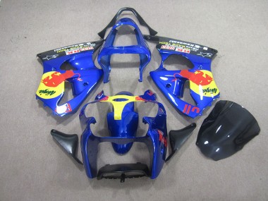 Carene Kawasaki ZX6R 2000-2002 - Blu Red Bull Ninja