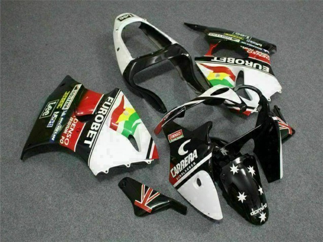 Carene Kawasaki ZX6R 2000-2002 - Nero Bianco Eurobet