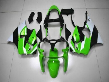 Carene Kawasaki ZX6R 2000-2002 - Verde Bianco Nero