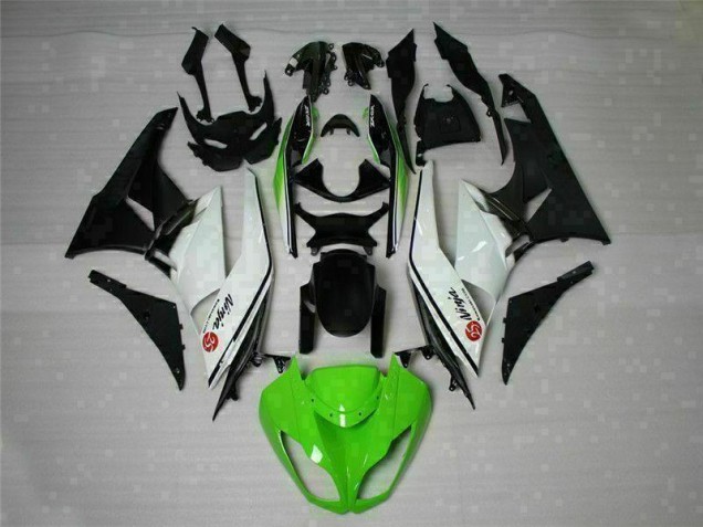 Carene Kawasaki ZX6R 2009-2012 - Verde Nero Bianco 25